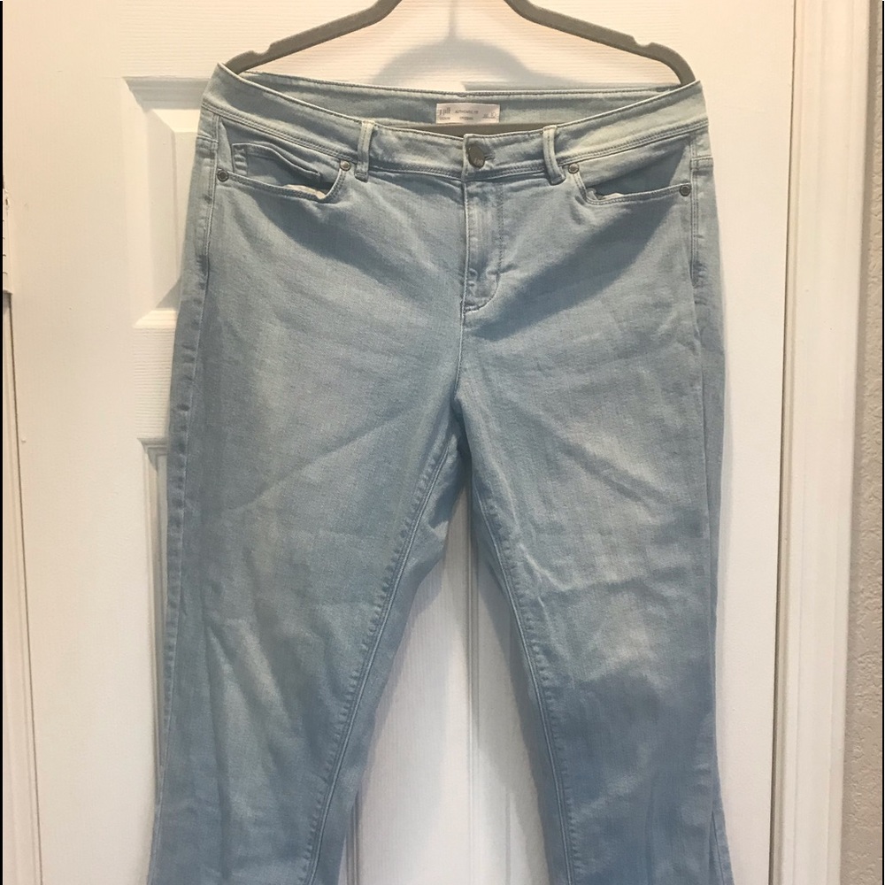 J. Jill Light Blue Authentic Fit Cropped Jeans, Size 10